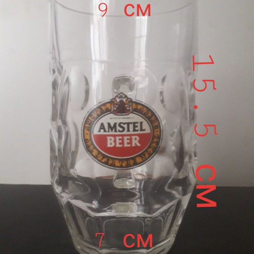 Amstel 0.5 Beer Glass used, oval relief, rare series