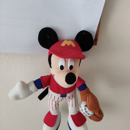 Mickey Mouse Run Baseball plush doll like new, 27cm, 1990s