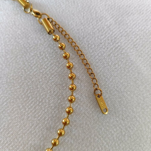Stainless steel gold-plated necklace with shell new
