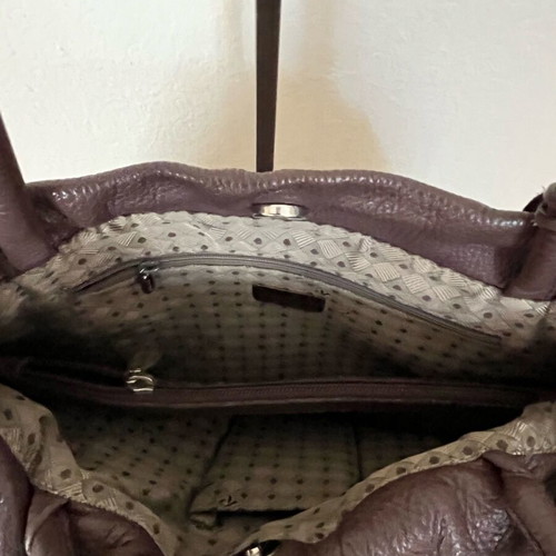 Furla shoulder bag leather brown and silver like new