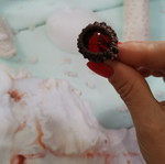 Δαχτυλίδι VINO με τεχνητό μακραμέ και γυάλινη πέτρα, χειροποίητο