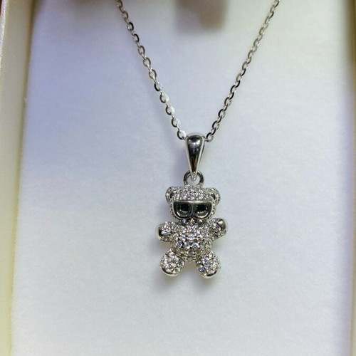 Silver (925) teddy bear pendant with chain new, silver