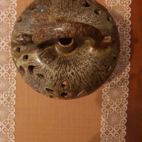 Handmade apple-shaped lantern with plate like new, 2000