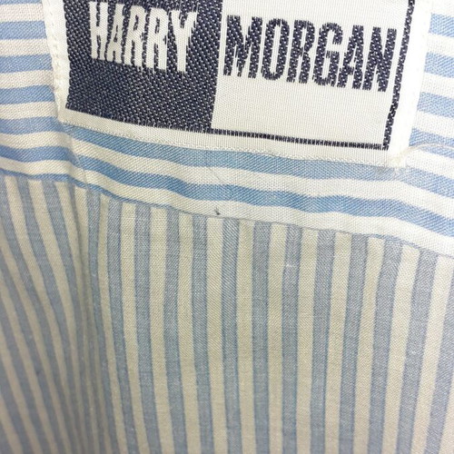Harry Morgan striped shirt XL 44-45 like new, white and blue stripes