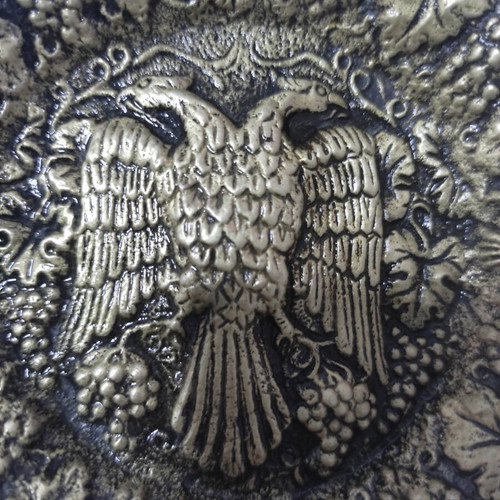 Antique bronze tray 11.5 cm with imperial double-headed eagle, like new