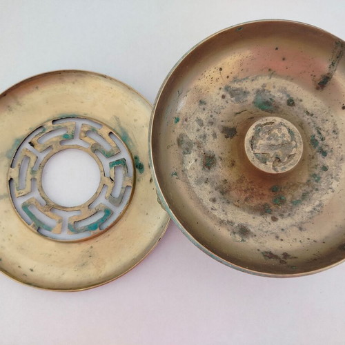 Metal incense burner used with decorative elements from the Chinese zodiac