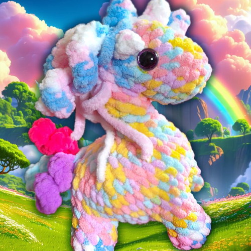 Amigurumi crochet horse colorful, handmade, new