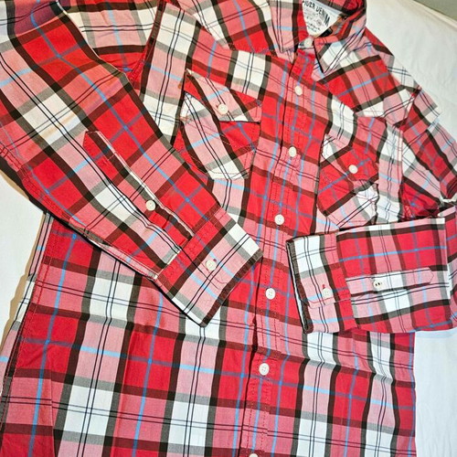 Hilfiger Denim men's plaid shirt with pockets, size M