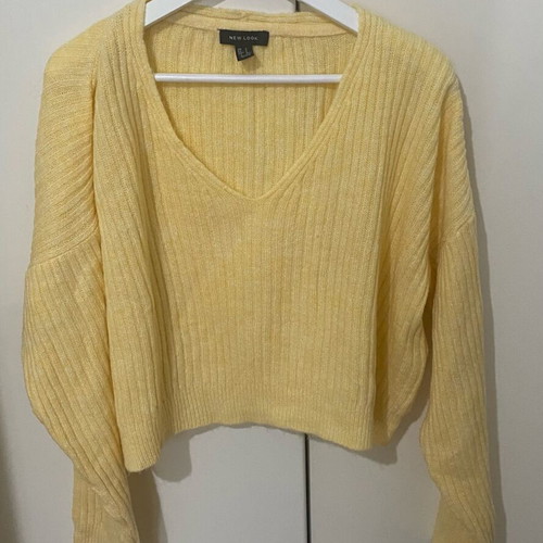 New Look knitted crop top like new, yellow, size S