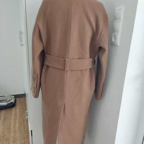 Zara camel long coat 48% wool new, size XS
