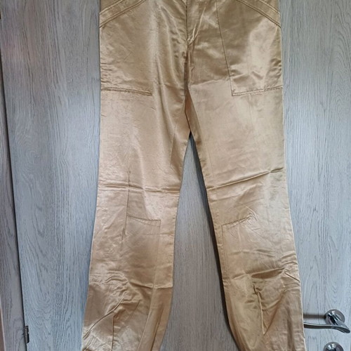 Women's pants new gold satin with ankle straps