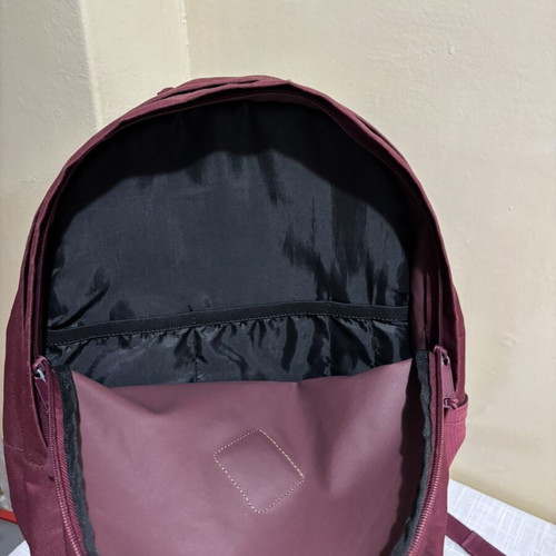 Parkland backpack used with laptop and bottle pockets, burgundy beige brown