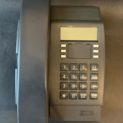 Wired phone used, gray, with non-working screen