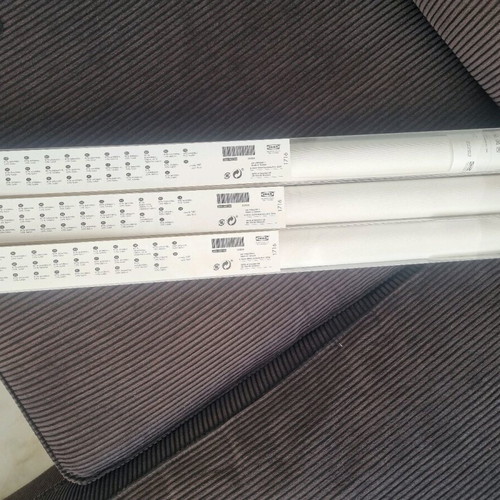 Complete roller curtain rod system like new with double panels