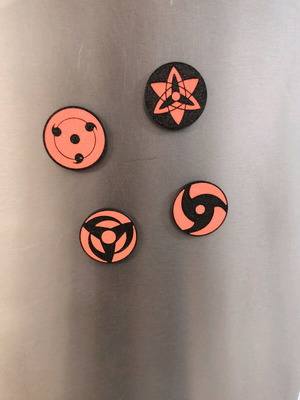 Uchiha Edition set of 4 handmade fridge magnets new
