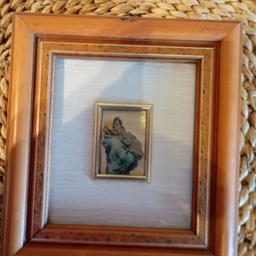 Small gilded painting used with gilded icon inside, 12x13.5 cm