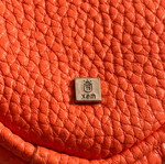 KEM small wallet used, leatherette, orange and green