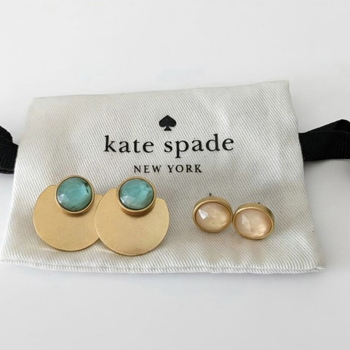 Kate Spade earrings like new with two different stones, gold tone