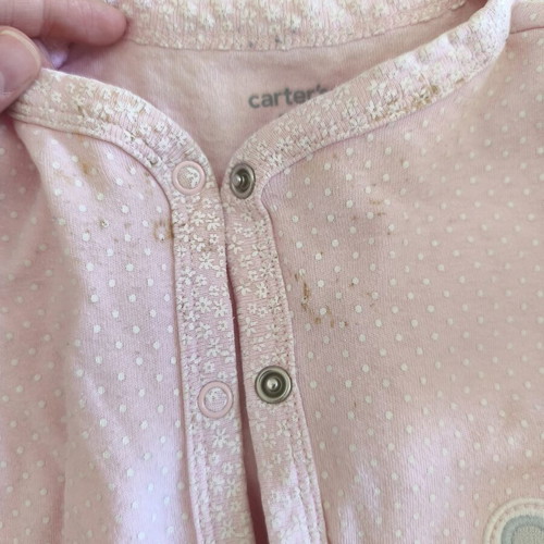 Carter's long sleeve pajamas bundle for babygirl 9 months used with stains