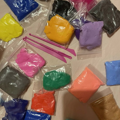 Modeling clay used, in sealed bags, good condition
