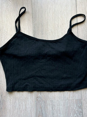 Women's top black cropped Shein like new, size L