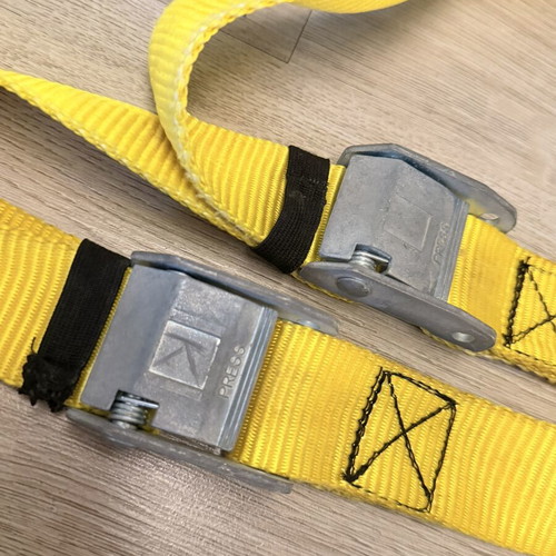 TRX straps used, yellow color, without hook