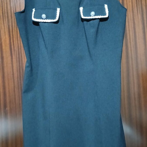 Black Mini Dress Greek Tailoring with White Details size M, like new