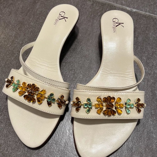 KGeorgios sandals used, leather, size 37, beige