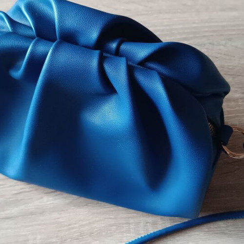 Marie Claire bag blue new with leather strap and gold detail