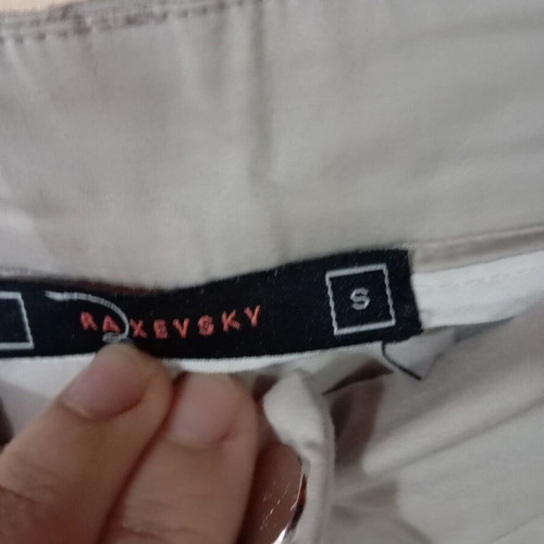 Raxevsky women's pants small beige cotton satin like new