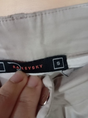 Raxevsky women's pants small beige cotton satin like new