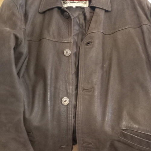Antica Pelletteria men's jacket XL made in Italy, like new, brown leather nubuck