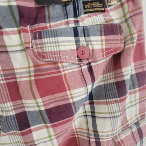 Red Code Cargo Shorts New, 100% Cotton Checked Size L