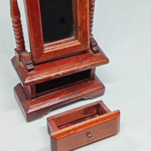 Wooden mirror used with drawer for dollhouse decoration