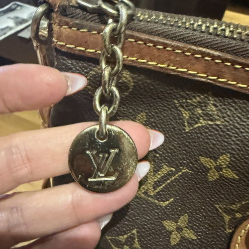 Louis Vuitton Palermo PM Monogram bag used, brown leather patina
