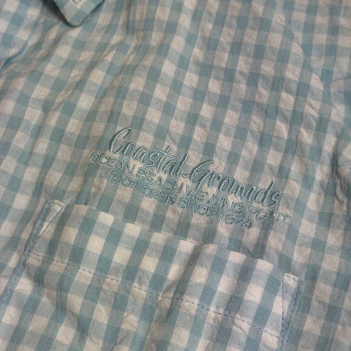 Men's Lecanto Shirt Blue White Check Size L Like New