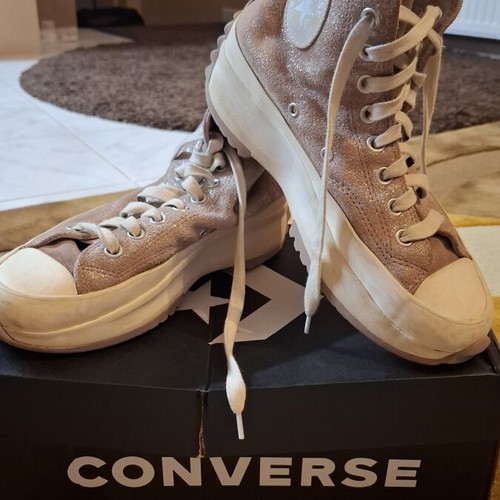 Converse leather pink glitter boots used, size 40