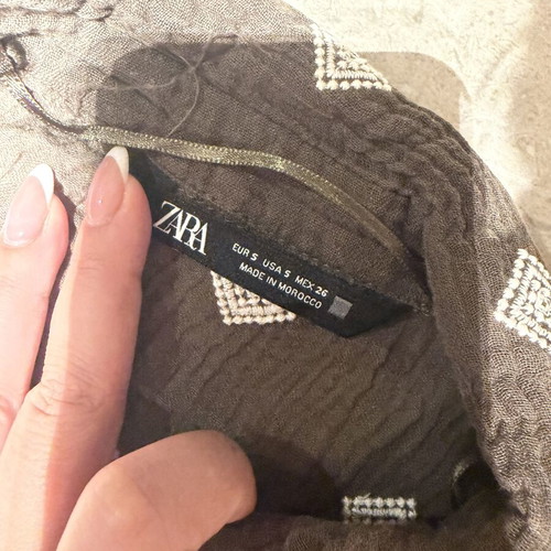 Zara shirt, green, size S / 36 / 8, linen-like