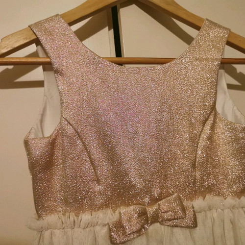 H&M dress used with glitter for girl 8-9 years gold