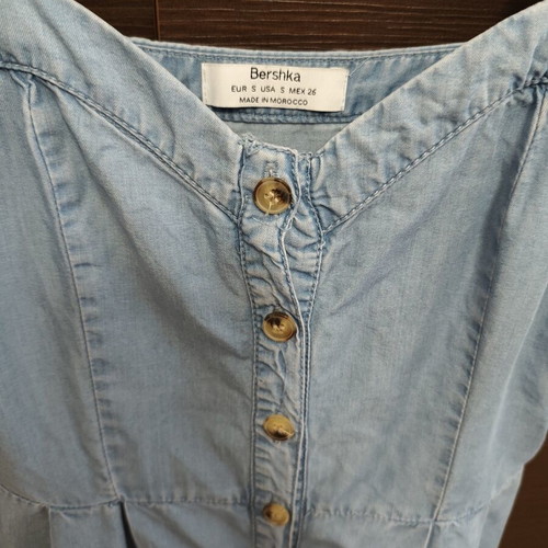 Bershka denim midi dress, size small, blue