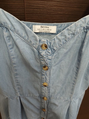 Bershka denim midi dress, size small, blue