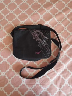 Polo black mini crossbody bag like new with floral design