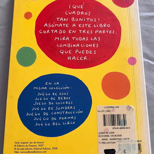 Juego de azar children's activity book like new
