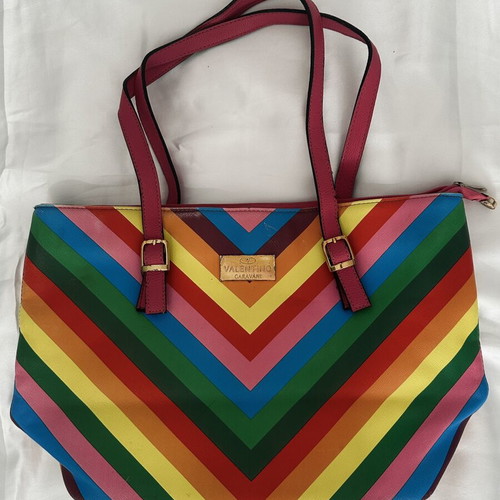 Rainbow Stripe Tote Bag Valentino Garavani style used