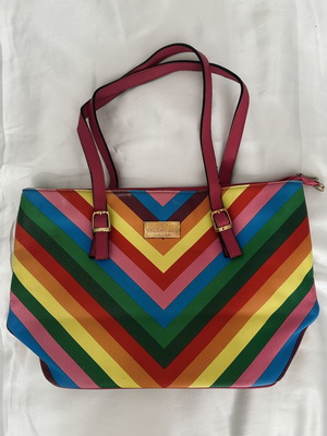 Rainbow Stripe Tote Bag Valentino Garavani style used