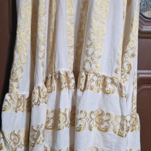 Dress with gold details and elastic waist, like new