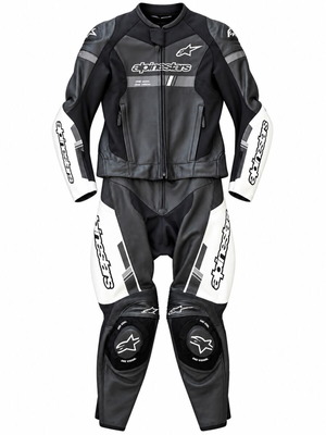 Alpinestars GP Force Chaser δερμάτινη στολή μηχανής 2 τεμαχίων μαύρο/άσπρο