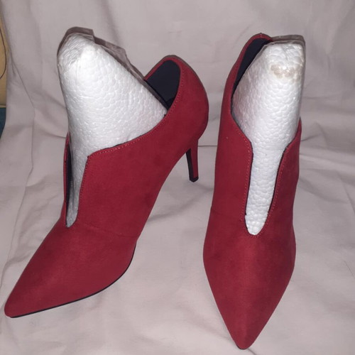 Red suede boots new, size 36, 12 cm heel