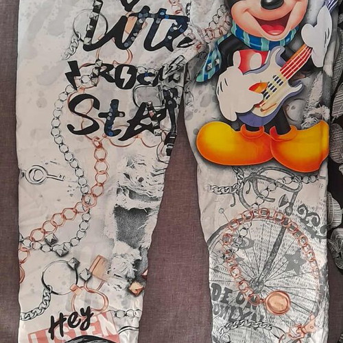 Women's leggings new with Mickey Mouse print, size L