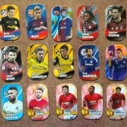 Αστέρια Champions 2018 συλλεκτικές μεταλλικές τάπες καινούργιες, σετ 46 τεμ.